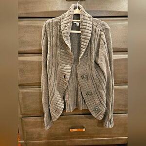 Croft & Borrow Grey Ribbed Knit Cardigan